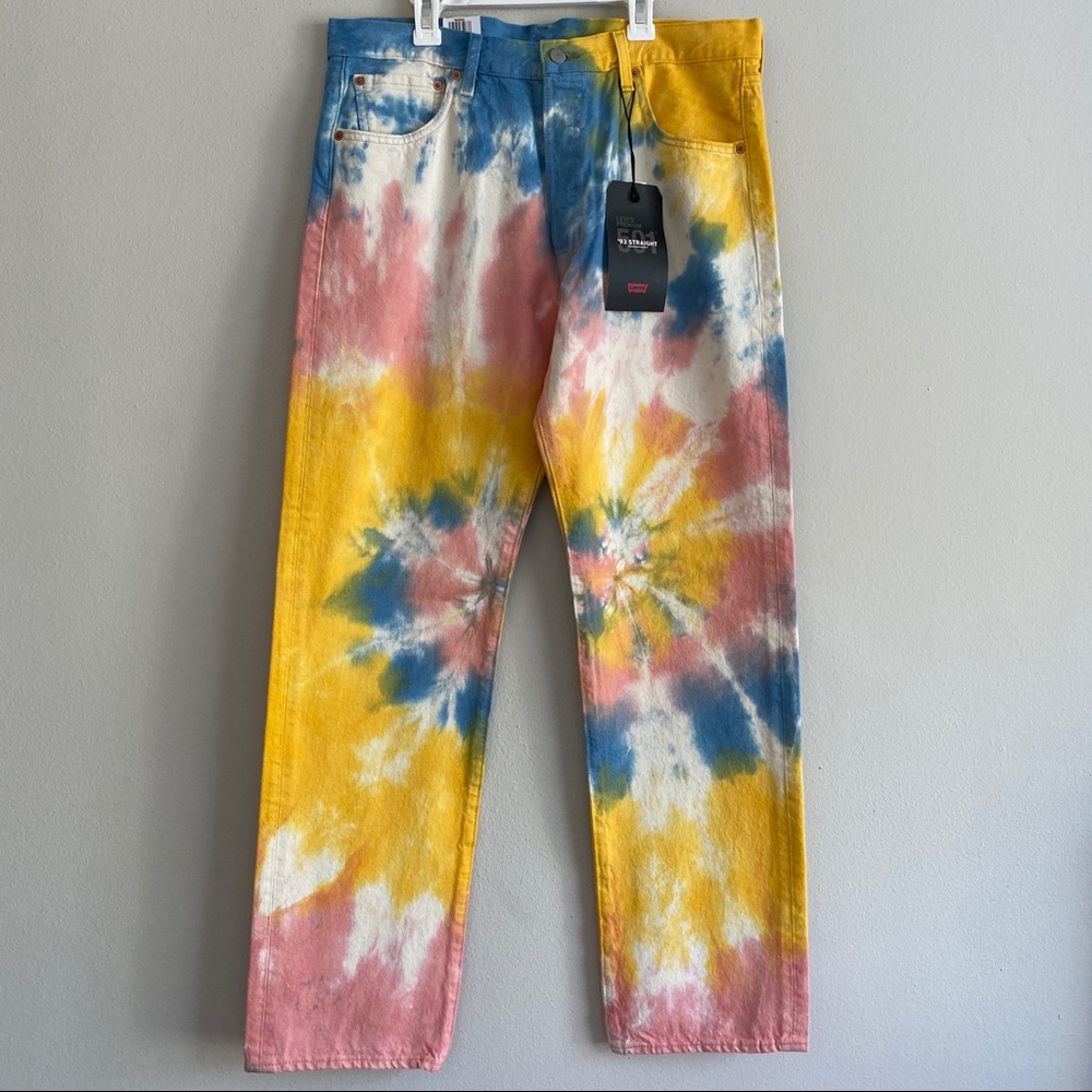 LEVIS PREMIUM 501 93 STRAIGHT TIE DYE JEANS MENS S